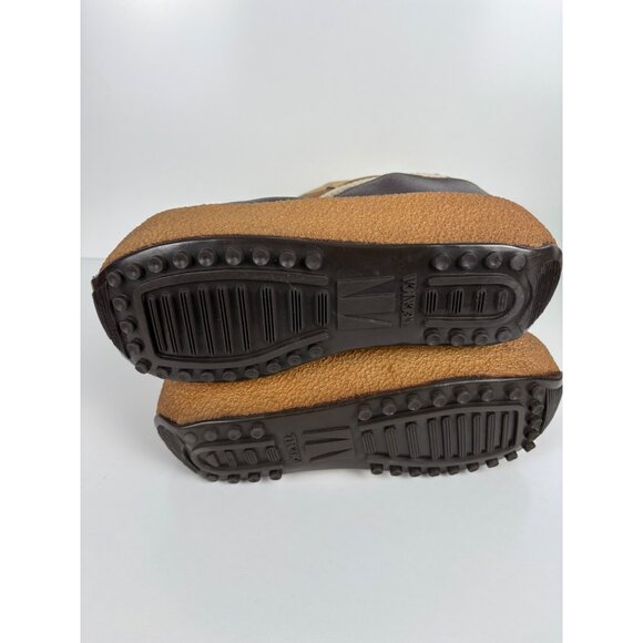 Vintage Tecnica Moon Boots Size 42-44 Beige & Brown Nylon Winter Snow Boots Ital - Picture 4 of 9